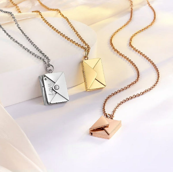 Custom Envelope Necklace With Personalized Secret Message