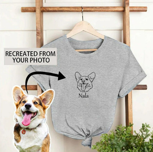 Custom Pet Face Portrait T-Shirt